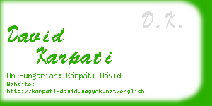 david karpati business card