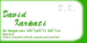 david karpati business card